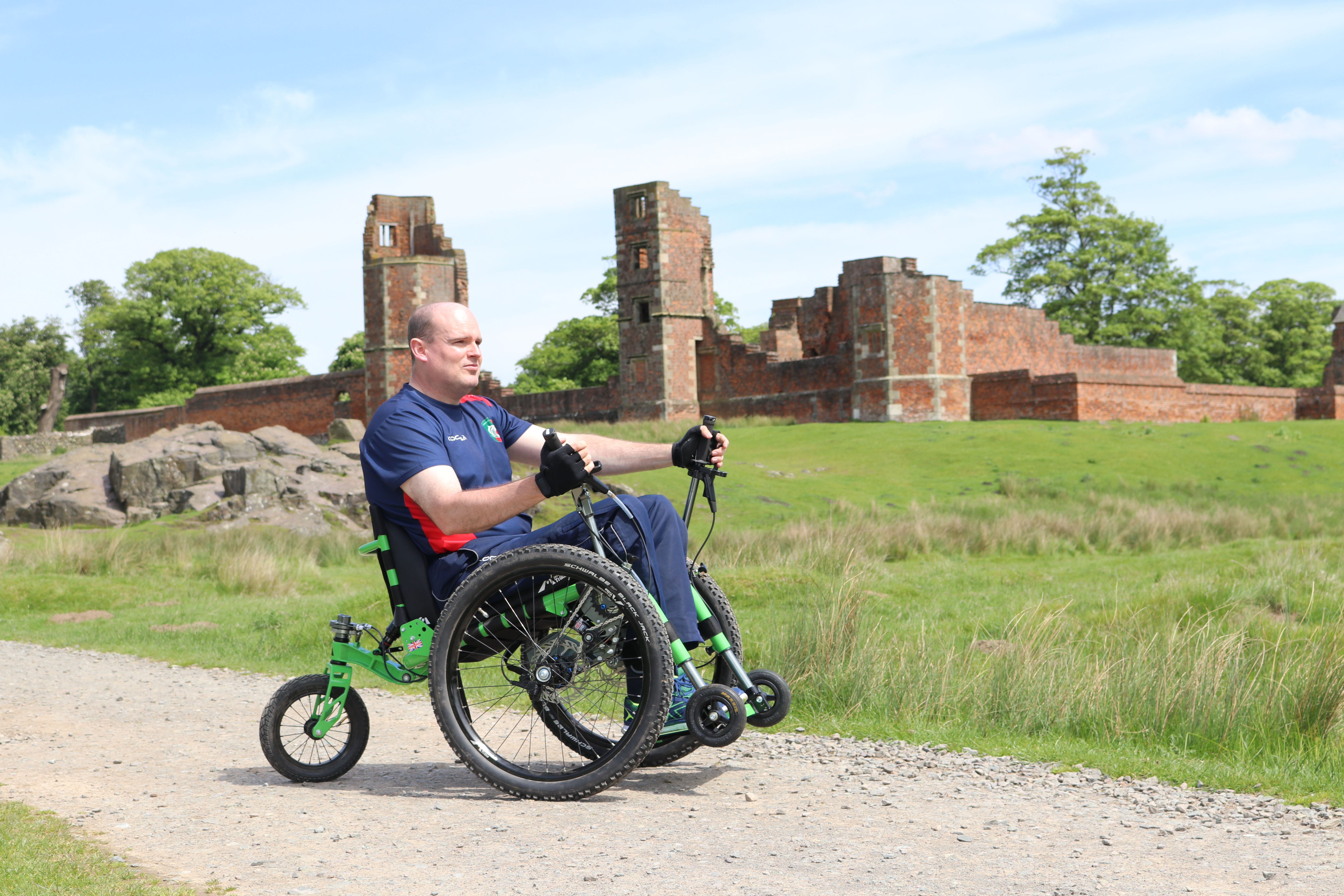 David's three peaks challenge fund raiser using Mountain Trike wheelchair