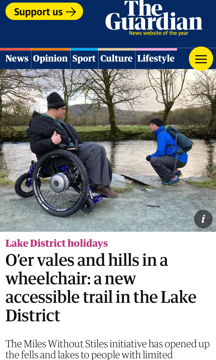 Accessible trails in the Lake District with the SDMotion Trike