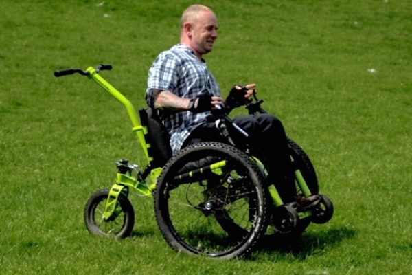 Mark Adley, UK Mountain Trike customer has been having great fun ‘trying before he buys' his wheelchair