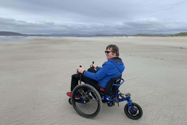 Customer review: Off-road capability of the Mountain Trike all terrain wheelchair is phenomenal. 